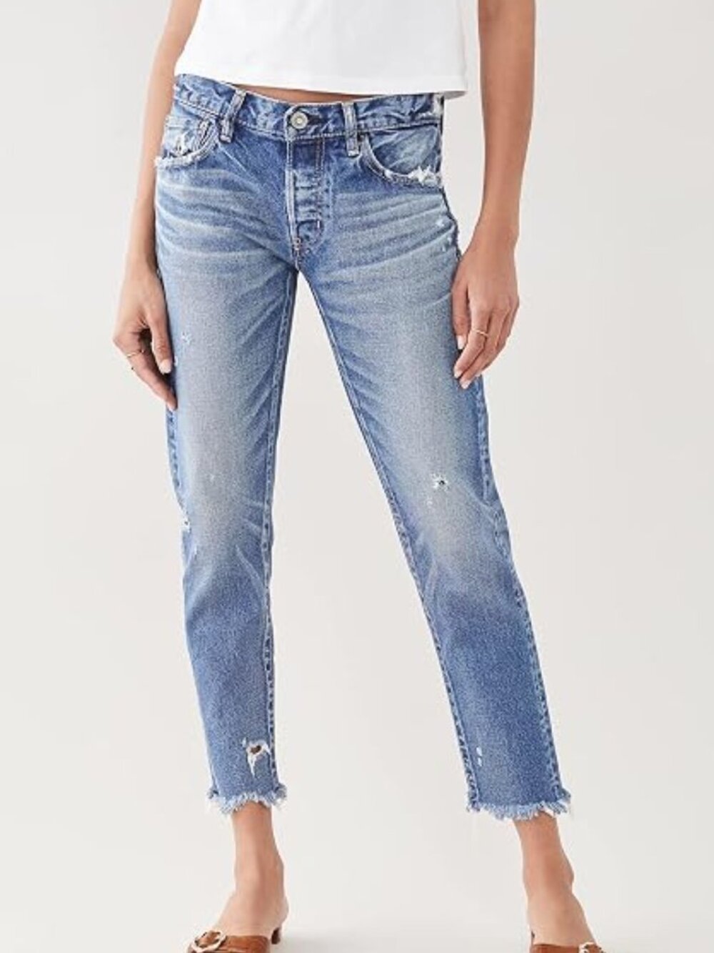 MOUSSY Vintage Keller Tapered Jeans Light Wash Denim Sz 28